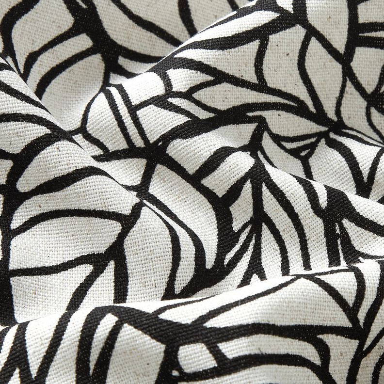 Viskos-linne-mix Lövverk – yllevit/svart,  image number 2