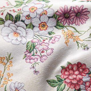 dekorationstyg gobeläng blandade blommor – yllevit/fläder, 
