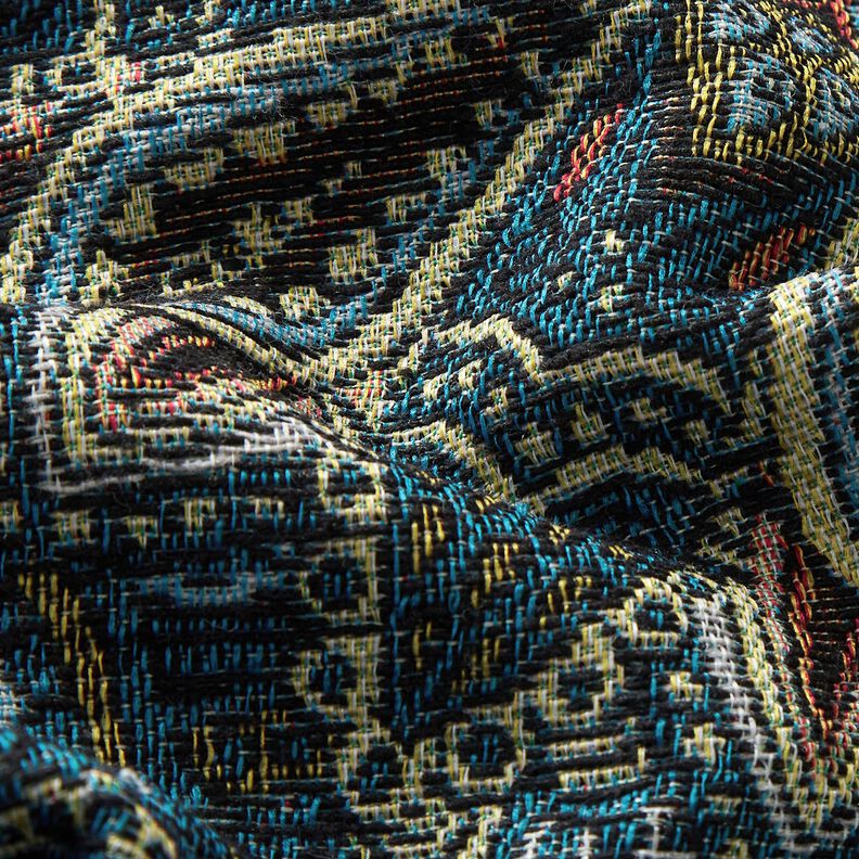 Dekorationstyg Gobeläng Mandala Blommor – svart/blå, image number 2