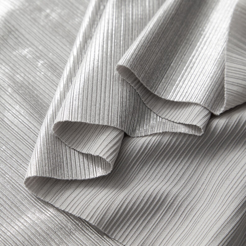 Ribbad jersey metallic – silvermetallic, image number 3
