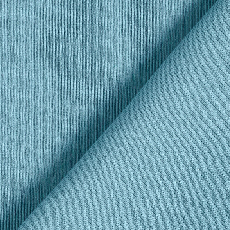 Fint räfflat Bomullsjersey – turkos,  image number 3