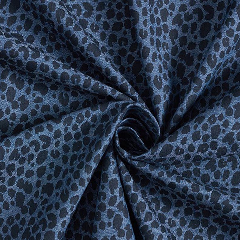 stretchjeans leopardmönster – jeansblå,  image number 3