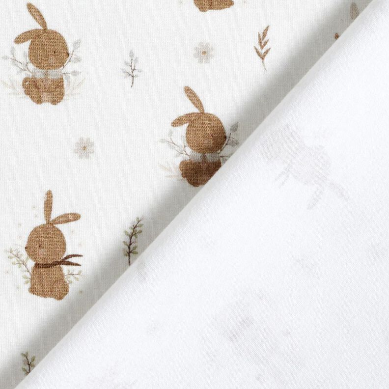 Bomullsjersey söta små harar Digitaltryck – elfenbensvit,  image number 4