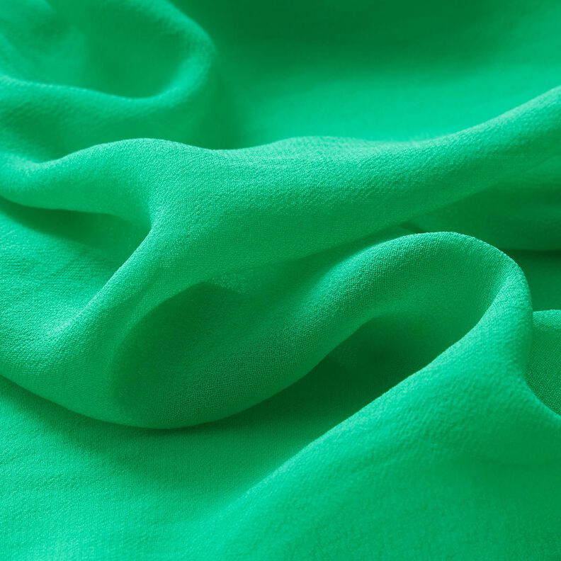Crêpe Chiffong Enfärgat – smaragdgrön,  image number 2