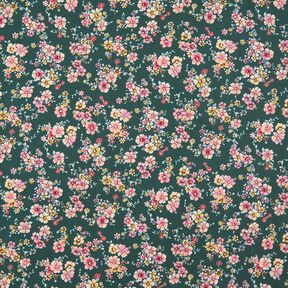 Behandlad bomull romantiska blommor – mörkgrön, 