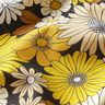 Bomullstyg Kretong stora retroblommor – svart/solgult,  thumbnail number 2