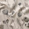 Dekorationstyg Halvpanama Tecknade blommor – natur/mörkbrun,  thumbnail number 2