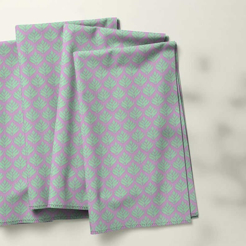 Behandlad bomull Abstrakta solfjädrar – pastellviolett/mint,  image number 5