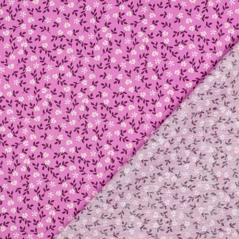 GOTS Bomullspoplin Spridda blommor | Poppy Fabrics – pink/vit,  image number 4