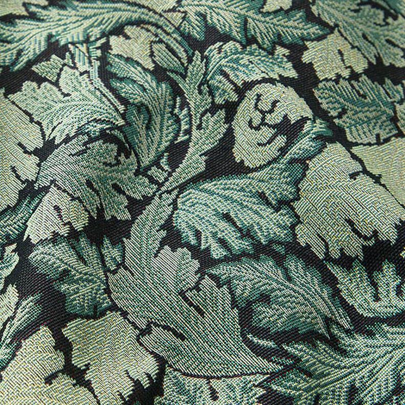 Dekorationstyg Gobeläng barockt lövmotiv – mörkgrön/vass,  image number 2