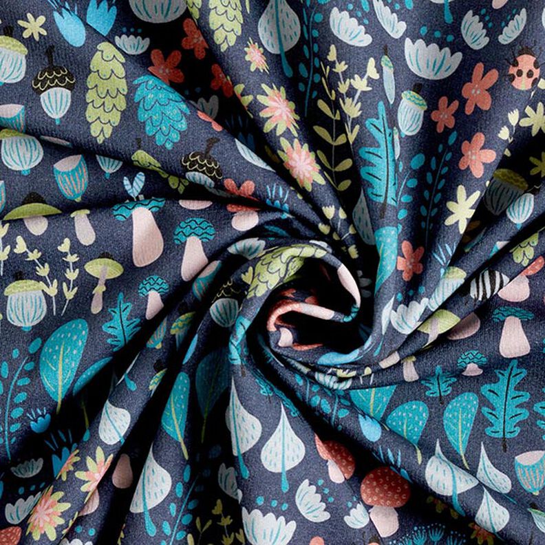 Sweatshirt Ruggad skogsväxter Digitaltryck – marinblått,  image number 4