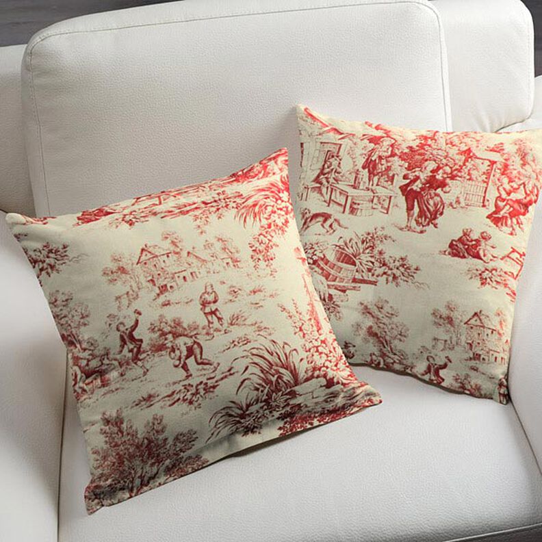 Toile de Jouy – kaminrött,  image number 5