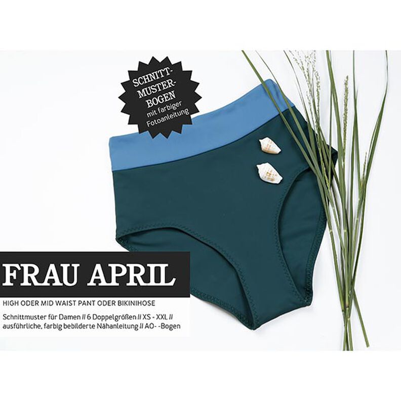FRAU APRIL - Byxor med hög och medelhög midja eller bikiniunderdel, Studio Schnittreif  | XS -  XXL,  image number 1