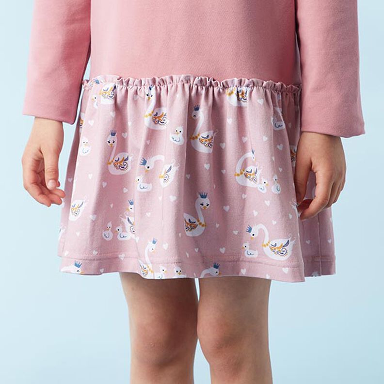 L&auml;tt french terry enf&auml;rgad &ndash; m&ouml;rk gammalrosa,  image number 7