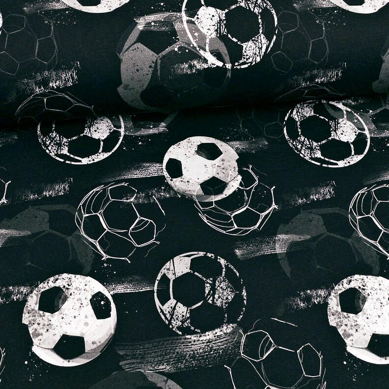 Bomullsjersey Fotbollsmål | Glitzerpüppi – svart/grått,  image number 2