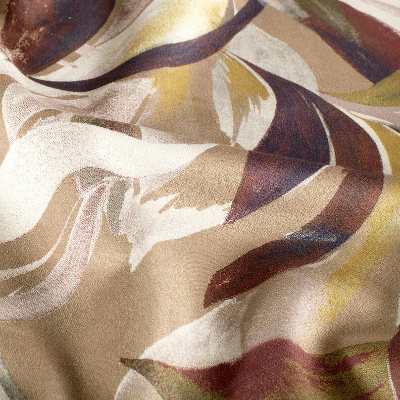 stretchig velour blad – moka/bordeauxröd, image number 2