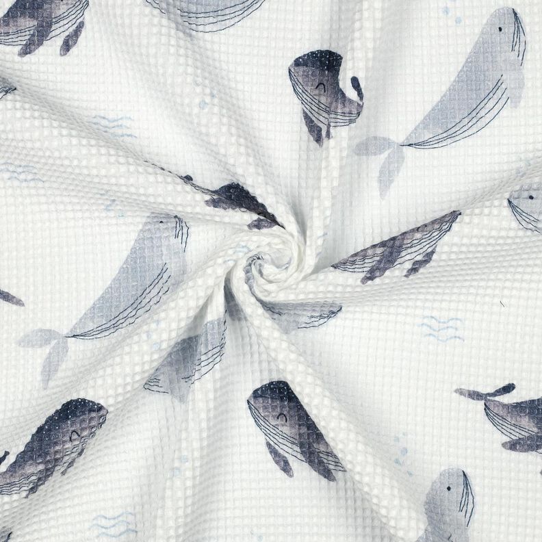 Våffelpiké Valar Digitaltryck | Poppy Fabrics – elfenbensvit/blågrått,  image number 3