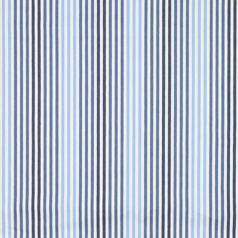 Denim Bomullsblandning ränder | Poppy Fabrics – jeansblå/yllevit,  image number 1