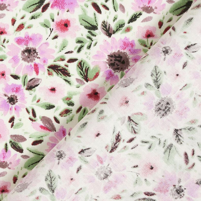 bomullspoplin blomsterhav – pastellviolett/vit,  image number 4