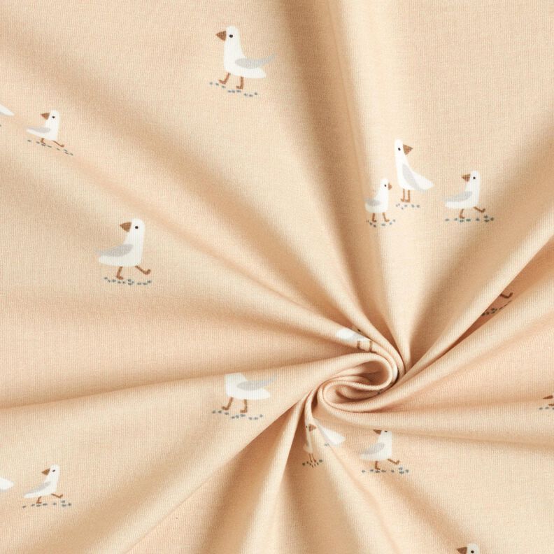 Bomullsjersey Söta måsar – cashew,  image number 3