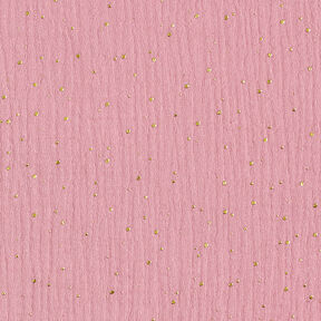 Bomull Muslin Spridda guldfläckar – rosa/guld, 