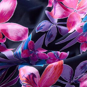 Baddräktstyg Tropiska blommor – marinblått/pink, 