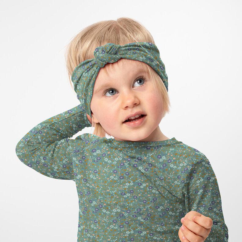 Bomullsjersey skogsblomsteräng Digitaltryck – vass,  image number 5