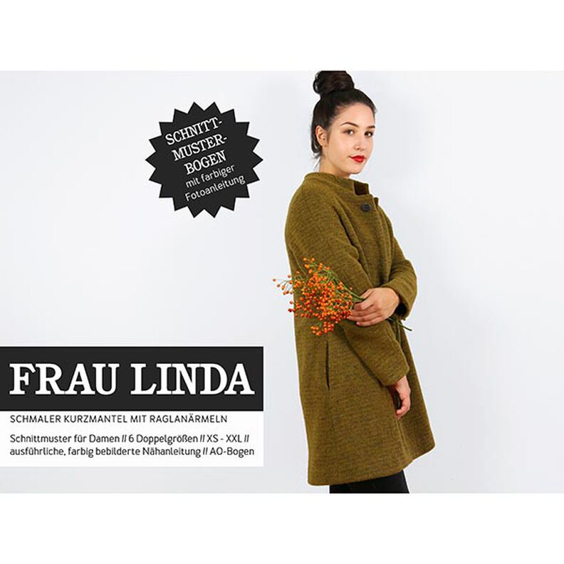 FRAU LINDA - kort kappa med raglanärmar, Studio Schnittreif  | XS -  XXL,  image number 1