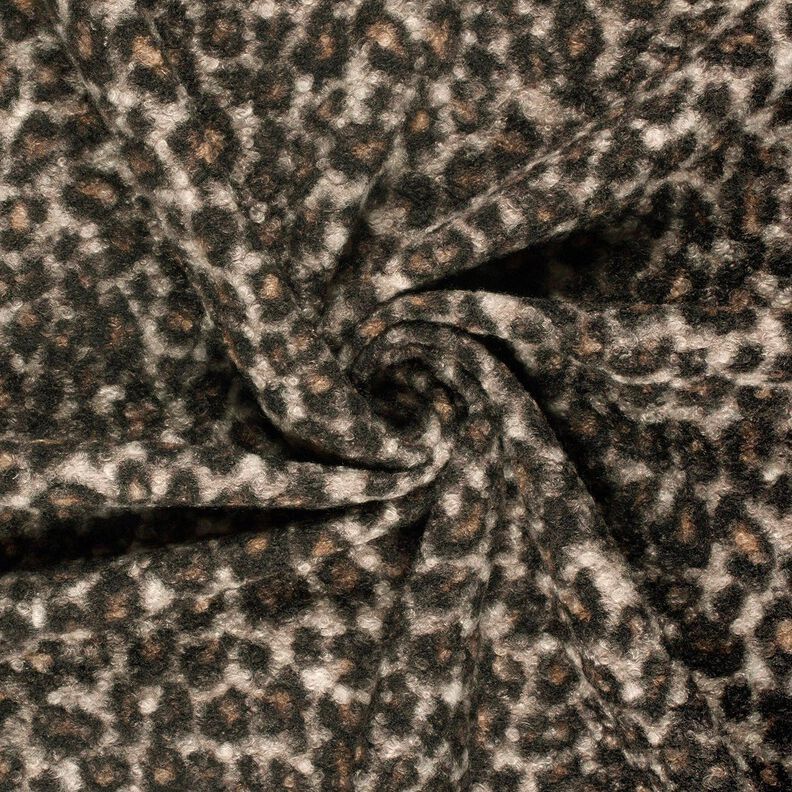 stickad bouclé leo – svart/rådjursbrun, image number 3