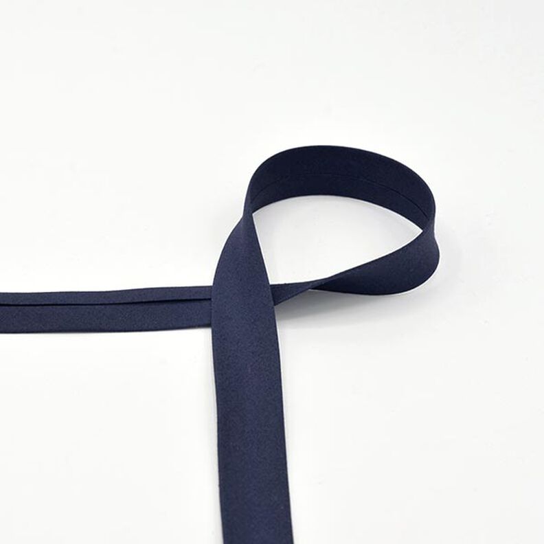 Skråband i bomull Poplin [20 mm] – nattblå,  image number 1