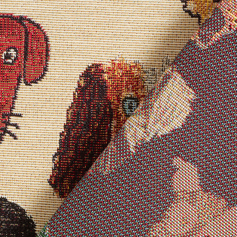 Dekorationstyg gobeläng hundar – beige, image number 4