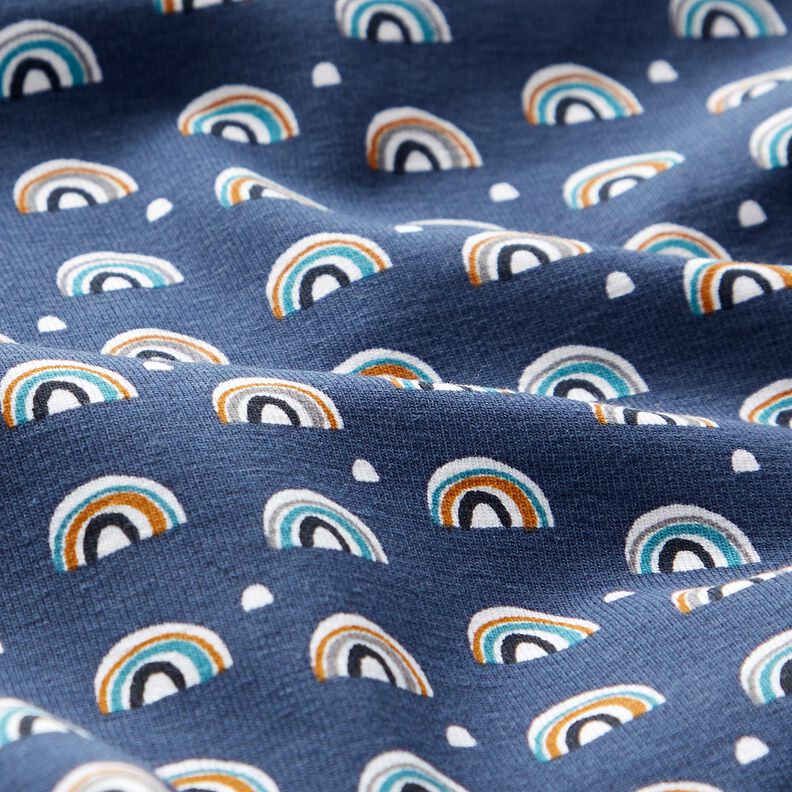 Bomullsjersey Små regnbågar – indigo, image number 2