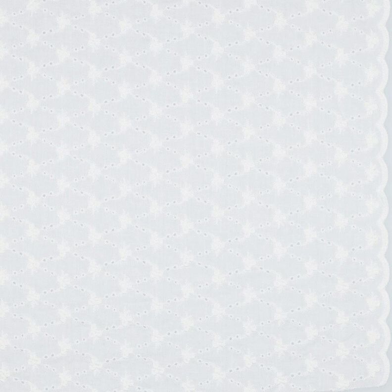 Bomullstyg Engelskt broderi Blommiga diamanter | Poppy Fabrics – vit,  image number 1