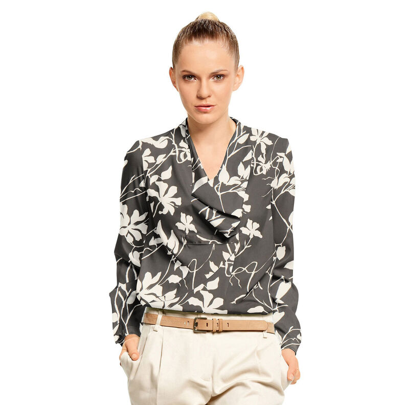 Fin satin bladrankor – svart/vit, image number 6