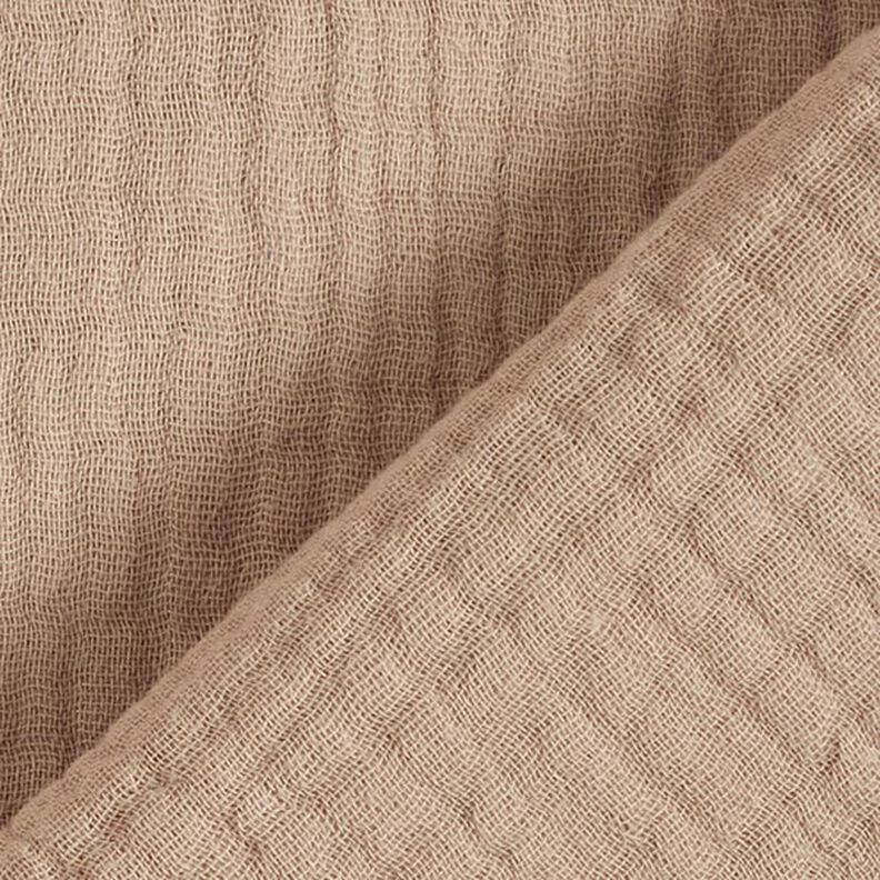 GOTS Bomullsmuslin i tre lager – mörkbeige,  image number 5