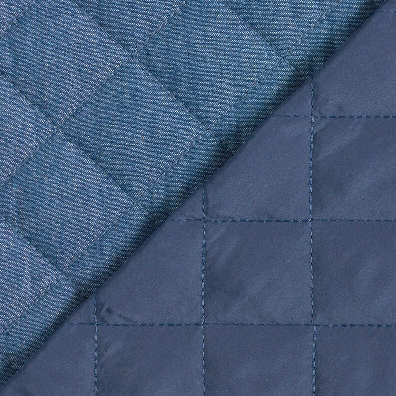 quiltat tyg chambray enfärgat – jeansblå,  image number 6