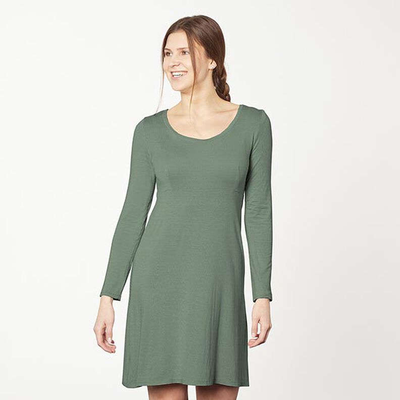 Bomullsjersey medium enfärgad – pinjegrön, image number 6