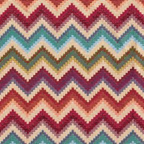 Dekorationstyg Gobeläng Chevron – ljusbeige/kaminrött, 