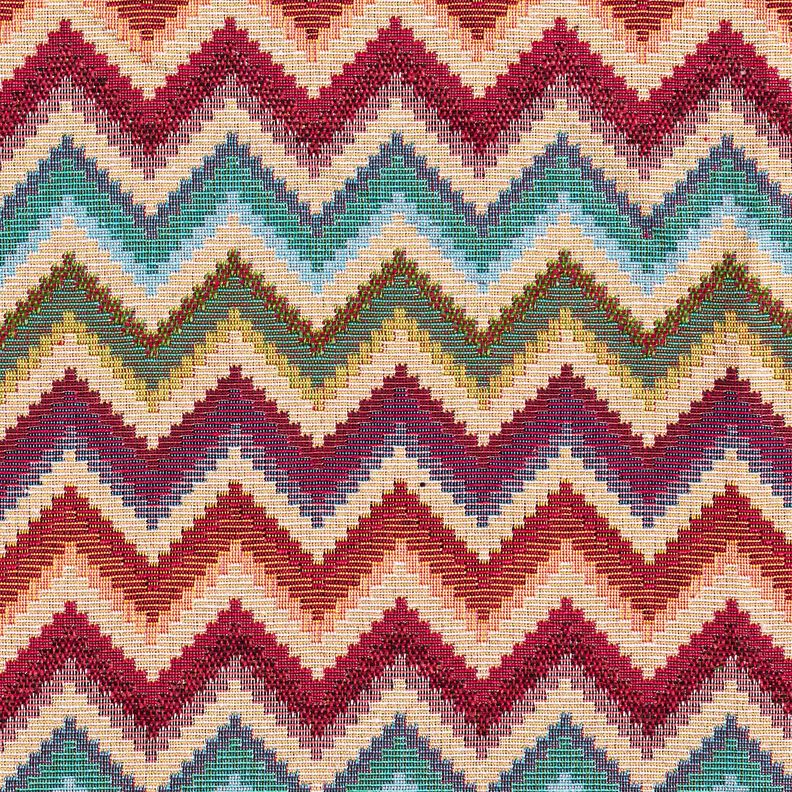 Dekorationstyg Gobeläng Chevron – ljusbeige/kaminrött,  image number 1