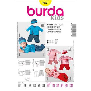 Babyomlottshirt / Byxor / Mössa, Burda 9451, 