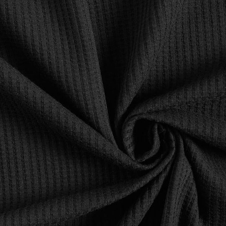 bomullsvåffeljersey enfärgad – svart,  image number 1