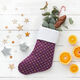Bomullstyg Poplin julinspirerade romber – aubergine/guld,  thumbnail number 6
