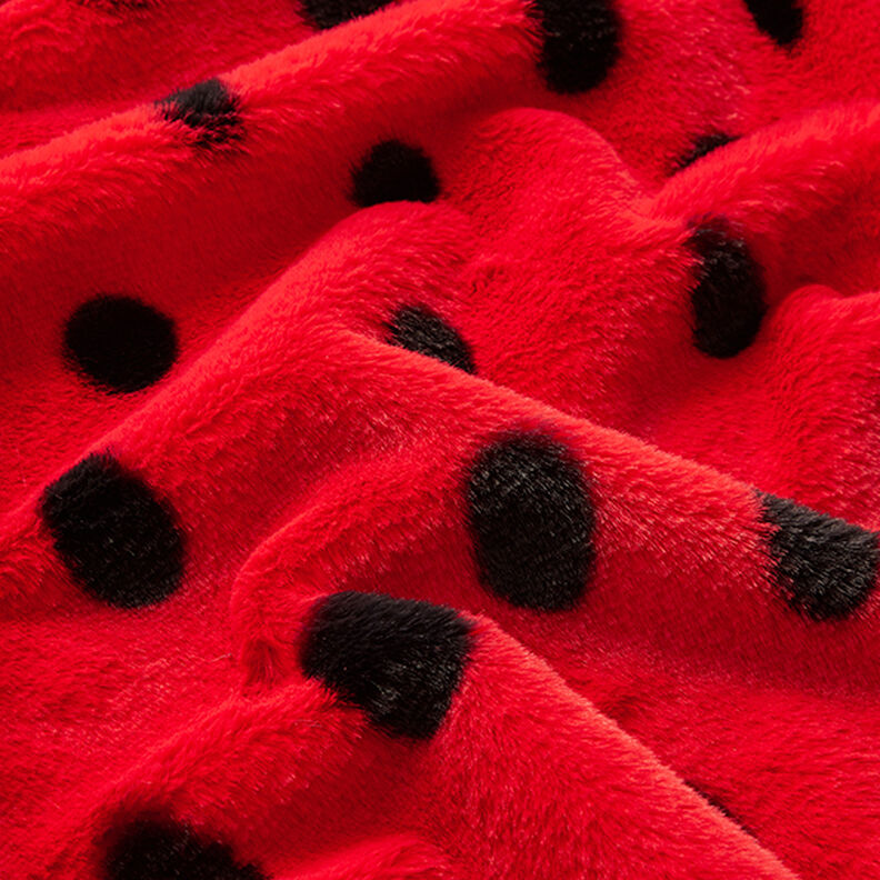 Fuskpäls Nyckelpiga-prickar – rött/svart,  image number 2