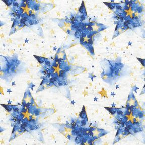 Alpfleece akvarellstjärnor – natur/indigo, 