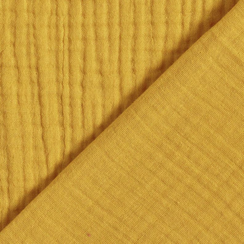 Bomullsmuslin i tre lager Enfärgat – senap,  image number 4