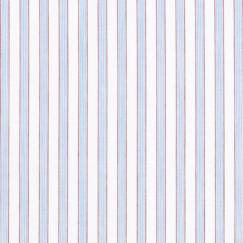Bomullstyg tvåfärgade ränder – vit/ljusblått,  image number 1