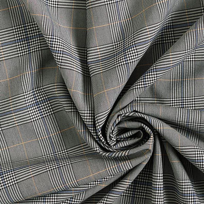 Viskosstretch Glencheck-rutor – grått/indigo, image number 3