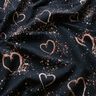 Bomullsjersey Guldspräckliga hjärtan | Glitzerpüppi – svartblå/mörk gammelrosa,  thumbnail number 2