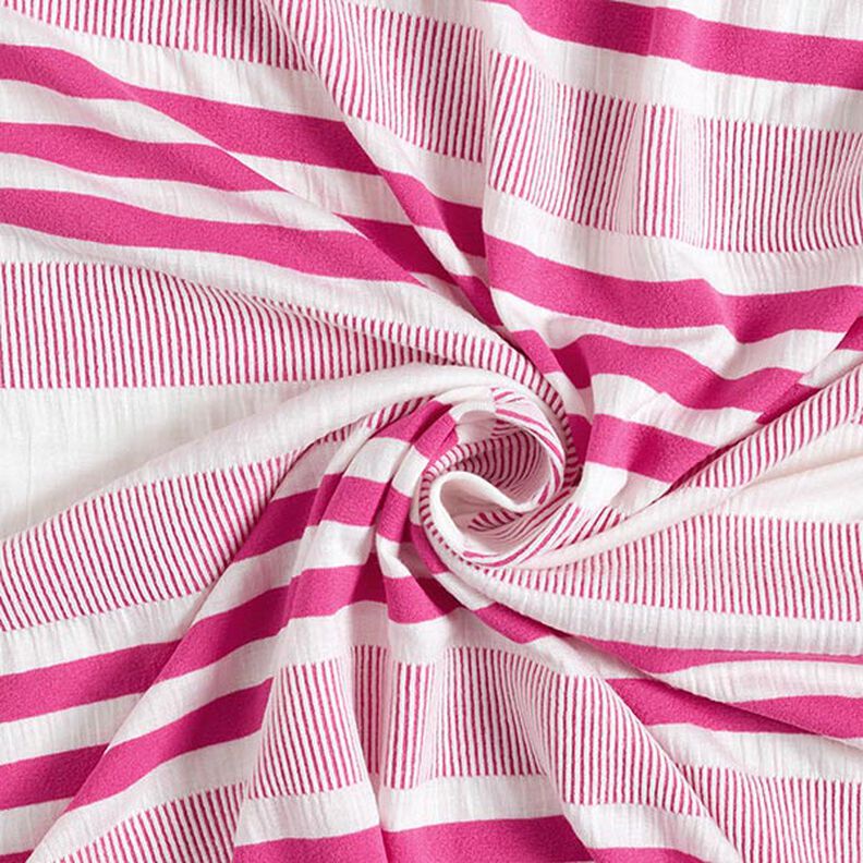 Viskosjersey krinklad – vit/pink,  image number 4