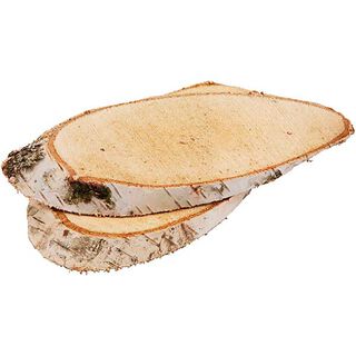 Träskivor med bark, ca. 15x9cm [7 st.], 